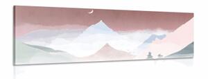 Obraz majestátní pastelové hory - 150x50 cm