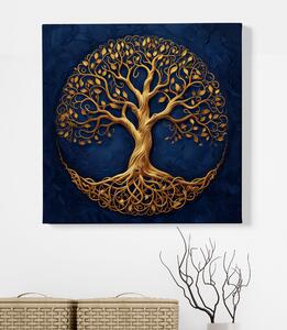 Obraz na plátně - Strom života Zlatý poklad FeelHappy.cz Velikost obrazu: 40 x 40 cm