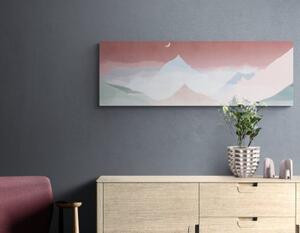 Obraz majestátní pastelové hory - 120x40 cm