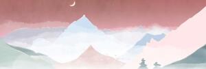 Obraz majestátní pastelové hory - 120x40 cm