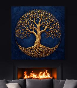 Obraz na plátně - Strom života Zlatý poklad FeelHappy.cz Velikost obrazu: 40 x 40 cm