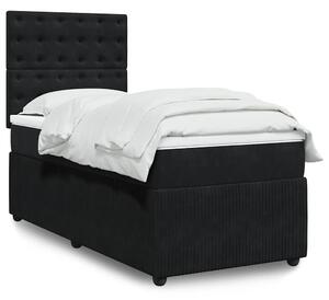 Box spring postel s matrací černá 80 x 200 cm samet 3292204