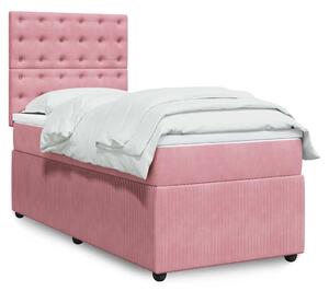 Box spring postel s matrací růžová 90x190 cm samet 3292231