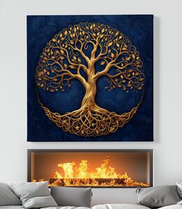 FeelHappy Obraz na plátně - Strom života Zlatý poklad Velikost obrazu: 140 x 140 cm