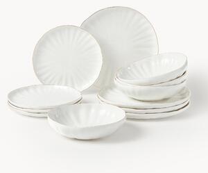 Sada porcelánového nádobí s reliéfem Sali, pro 4 osoby (12 dílů)