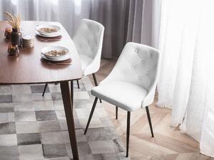 Sada 2 jídelních židlí z umělé kůže bílé VALERIE