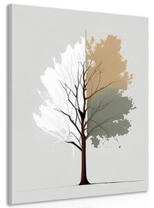 Obraz minimalistický vícebarevný strom - 40x60