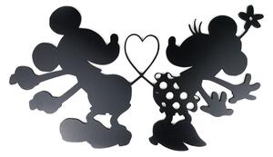 Živá Zeď Dřevěná nástěnná černá dekorace Zamilovaní Mickey a Minnie na Zámku