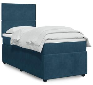 Box spring postel s matrací tmavě modrá 90x200 cm samet 3292236
