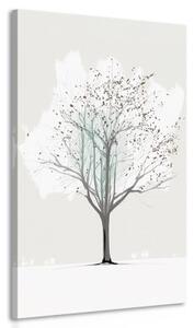 Obraz minimalistický zimní strom - 50x100