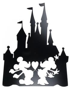 Živá Zeď Dřevěná nástěnná černá dekorace Zamilovaní Mickey a Minnie na Zámku