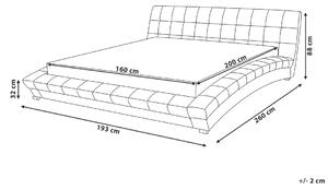 Elegantní šedá čalouněná postel 160x200 cm LILLE