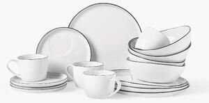 Sada ručně vyrobeného porcelánového snídaňového nádobí Salt, pro 4 osoby (16 dílů)