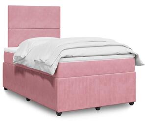 Box spring postel s matrací růžová 120x190 cm samet 3292285