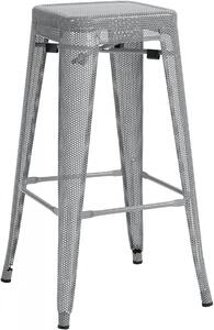 Kovová barová židle Fletcher - Stříbrná