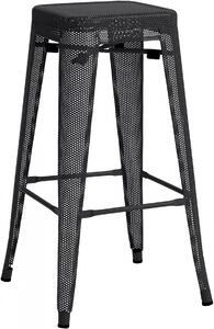 Kovová barová židle Fletcher - Černá