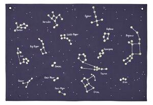 Nástěnná textilní mapa souhvězdí Constellation Dark Blue