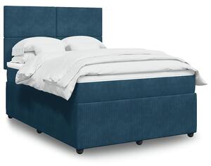 Box spring postel s matrací tmavě modrá 140x190 cm samet 3292332