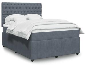 Box spring postel s matrací tmavě šedý 140 x 190 cm samet 3292341