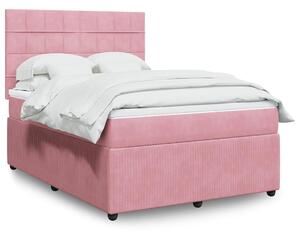 Box spring postel s matrací růžová 140x190 cm samet 3292339