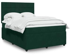 Box spring postel s matrací tmavě zelená 140x190 cm samet 3292337