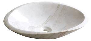 Sapho, BLOK 16 kamenné umyvadlo 58x14x38cm, bílý mramor, leštěný