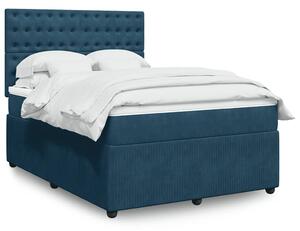 Box spring postel s matrací tmavě modrá 140x190 cm samet 3292350