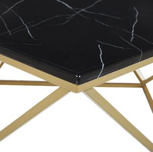 Konferenční stolek s mramorovým efektem černý/zlatý MALIBU
