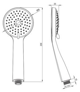 Deante Neo Boro, 3-funkční ruční sprchová hlavice, černá, DEA-NER_N5RS