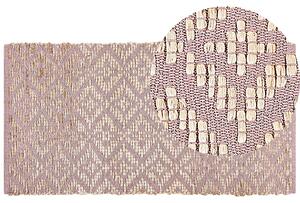 Bavlněný koberec 80 x 150 cm béžový/růžový GERZE