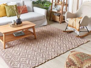 Bavlněný koberec 140 x 200 cm béžový/růžový GERZE