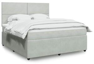Box spring postel s matrací světle šedá 180x200 cm samet 3292400