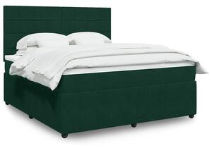 Box spring postel s matrací tmavě zelená 180x200 cm samet 3292409