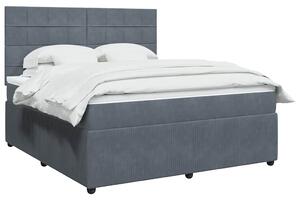 Box spring postel s matrací tmavě šedá 180x200 cm samet 3292407