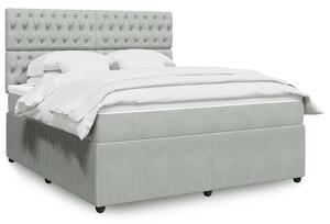 Box spring postel s matrací světle šedá 180x200 cm samet 3292412