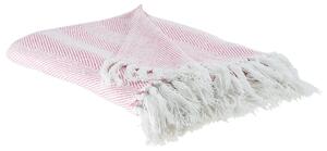 Bavlněná deka 130 x 160 cm růžová TANGIER