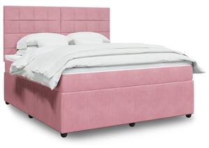 Box spring postel s matrací růžová 180x200 cm samet 3292411