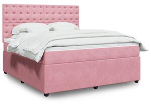 Box spring postel s matrací růžová 180x200 cm samet 3292423