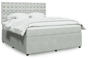 Box spring postel s matrací světle šedá 180x200 cm samet 3292418