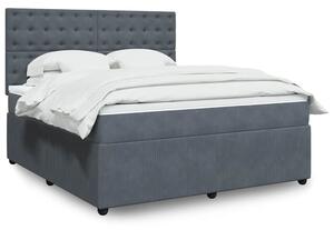 Box spring postel s matrací tmavě šedá 180x200 cm samet 3292419