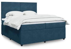 Box spring postel s matrací tmavě modrá 200x200 cm samet 3292428