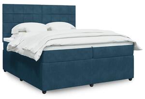 Box spring postel s matrací tmavě modrá 200x200 cm samet 3292434