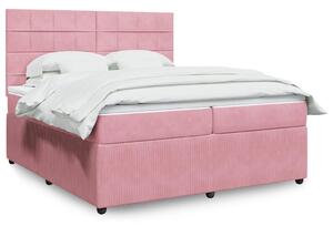 Box spring postel s matrací růžová 200x200 cm samet 3292435