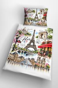 Povlečení s kresleným motivem Paříže Paris 140x200 cm