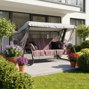 Zahradní houpačka Venezia s moskytiérou a polštářky C013-04BB PATIO 461800