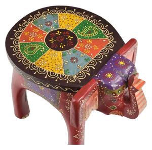 Stolička ve tvaru slona ručně malovaná, 28x20x20cm