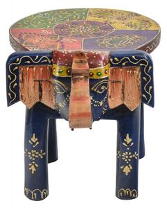 Stolička ve tvaru slona ručně malovaná, 28x20x20cm (GC)