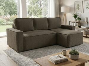 Rozkládací oboustranná sedací souprava do L SMART BOUCLE 232x143 cm, šedohnědá