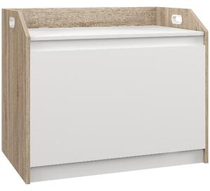 HOMCOM Moderní Dřevěná Úložná Lavice s Opěradlem, Lavice do Předsíně a Ložnice s Úložným Prostorem, 62,4x40x51,5cm | Aosom
