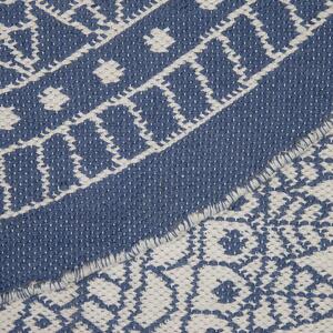 Kulatý oboustranný modro-bílý koberec ⌀ 140 cm YALAK